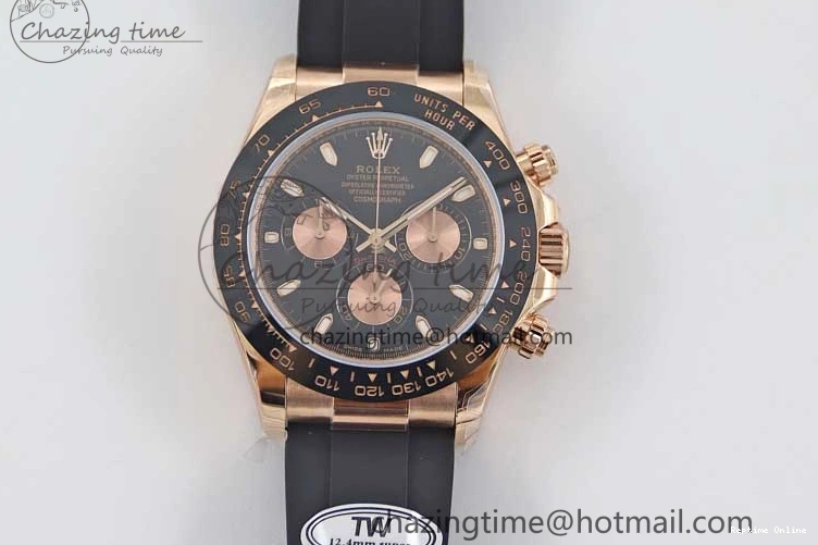 0117 Daytona 116515 RG TWF 1:1 Best Edition 904L Steel Black RG Dial on Oysterflex Strap A Popular 2415